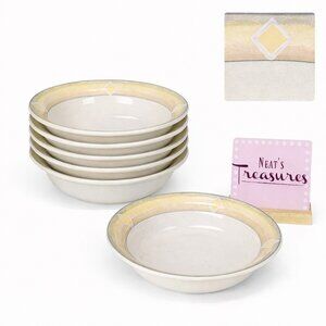 Studio Nova BARCELONA Diamond Yellow Speckled Stoneware Fruit Dessert Bowl Set 6